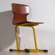 Retro yellow dining chairs (circa 1950). Set of 4 pieces.