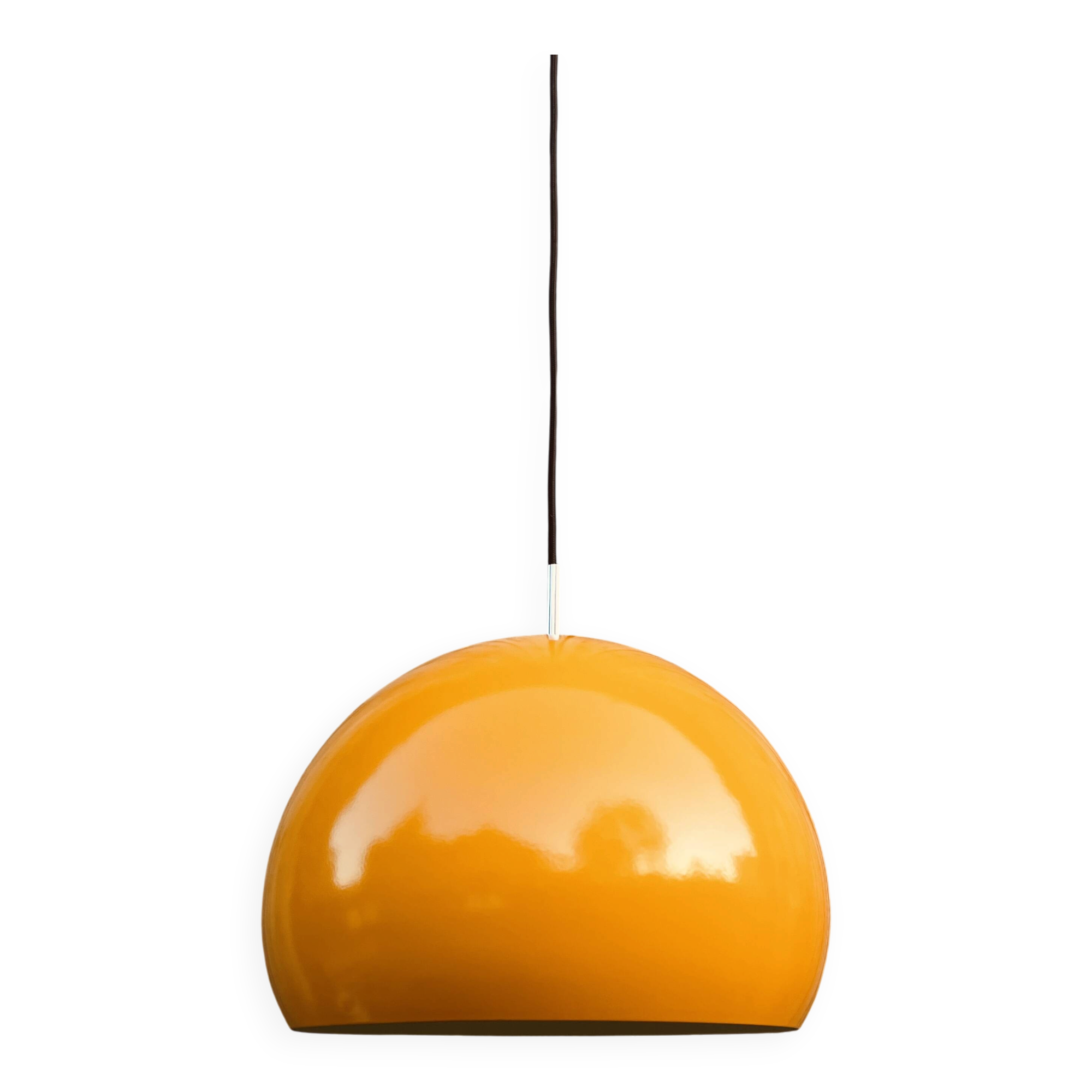 Large yellow hanging lamp, space age style, 1980s