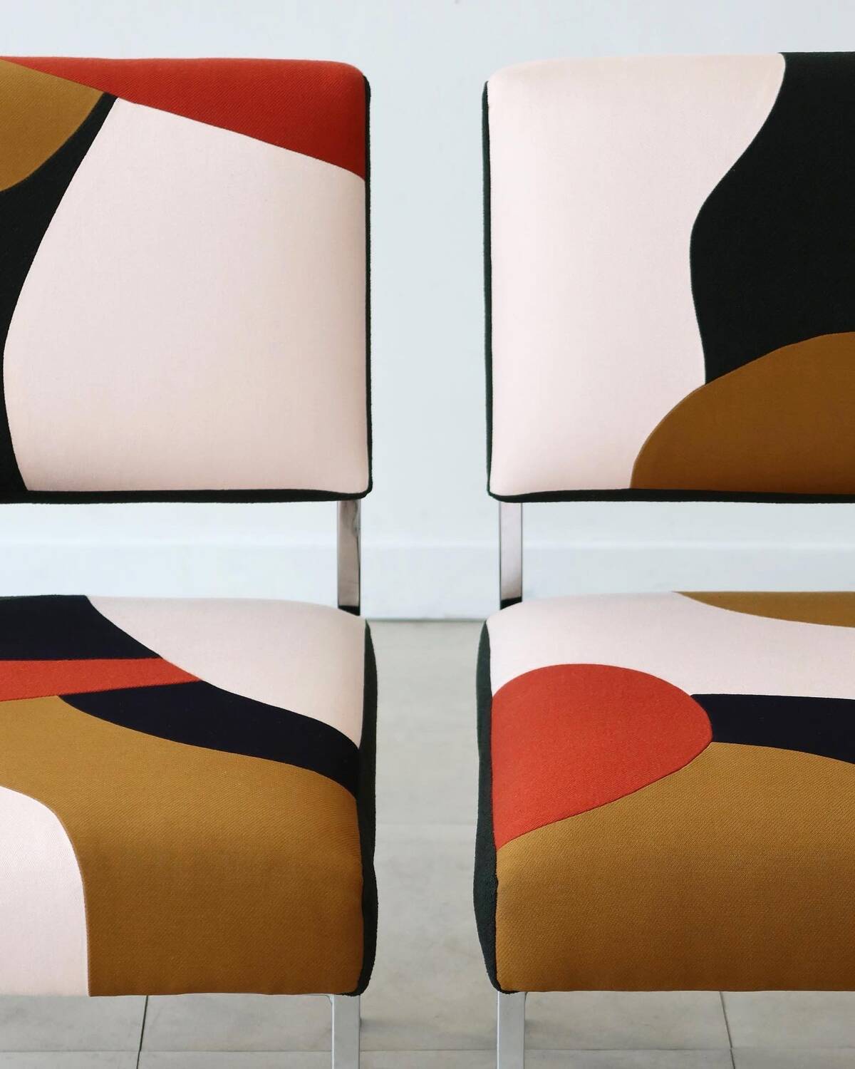 Pair of 80s industrial armchairs