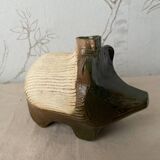 Handmade ceramic solifiore in the shape of a hedgehog