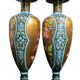 Pair of Art Nouveau vases in glazed ceramic signed Catelin