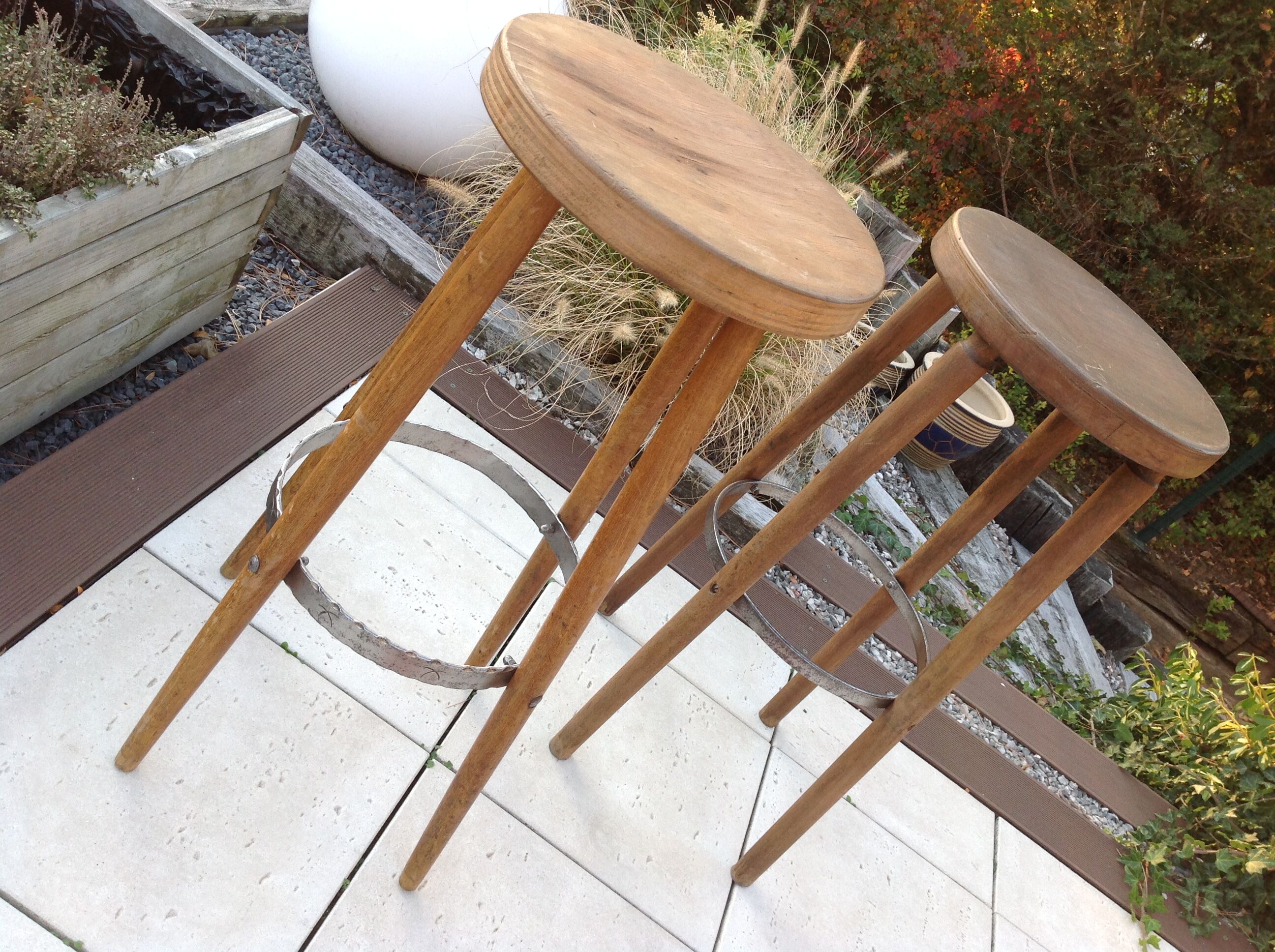 Pair of old stools  60/70