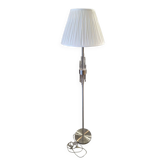 Lampadaire design années 1990 – Métal brossé & cristaux