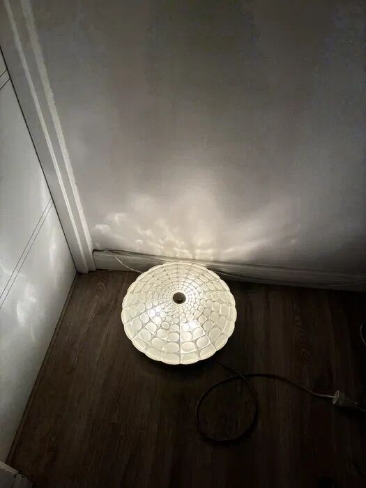 Vintage Peill & Putzler Optical Glass Flush Ceiling Lamp 1960s-70s