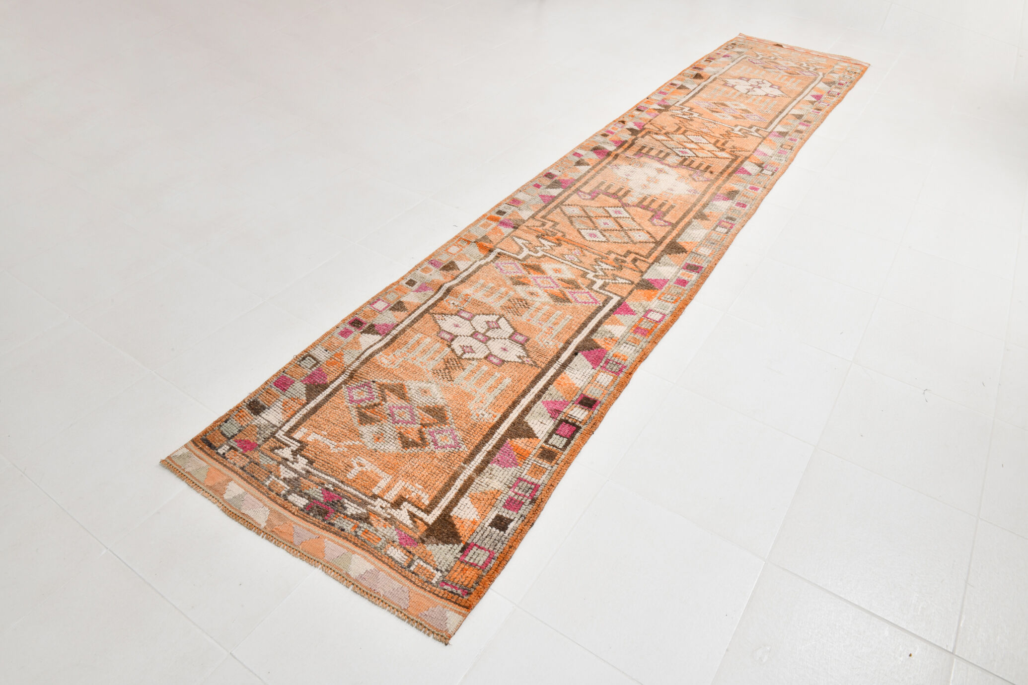 3x14 1960s Antique Vintage Runner Rug,84x427Cm