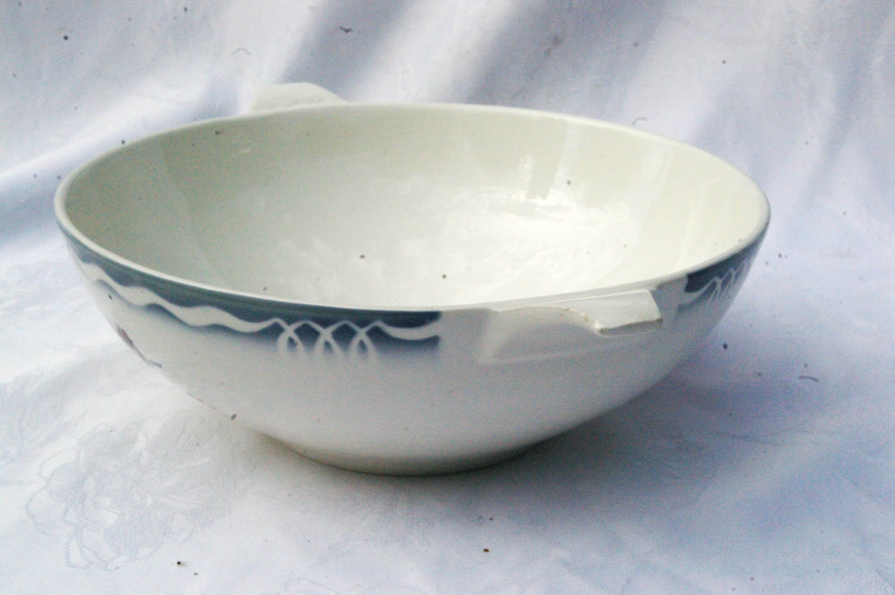 Vintage salad bowl in earthenware from Digoin Sarreguemines model Olga