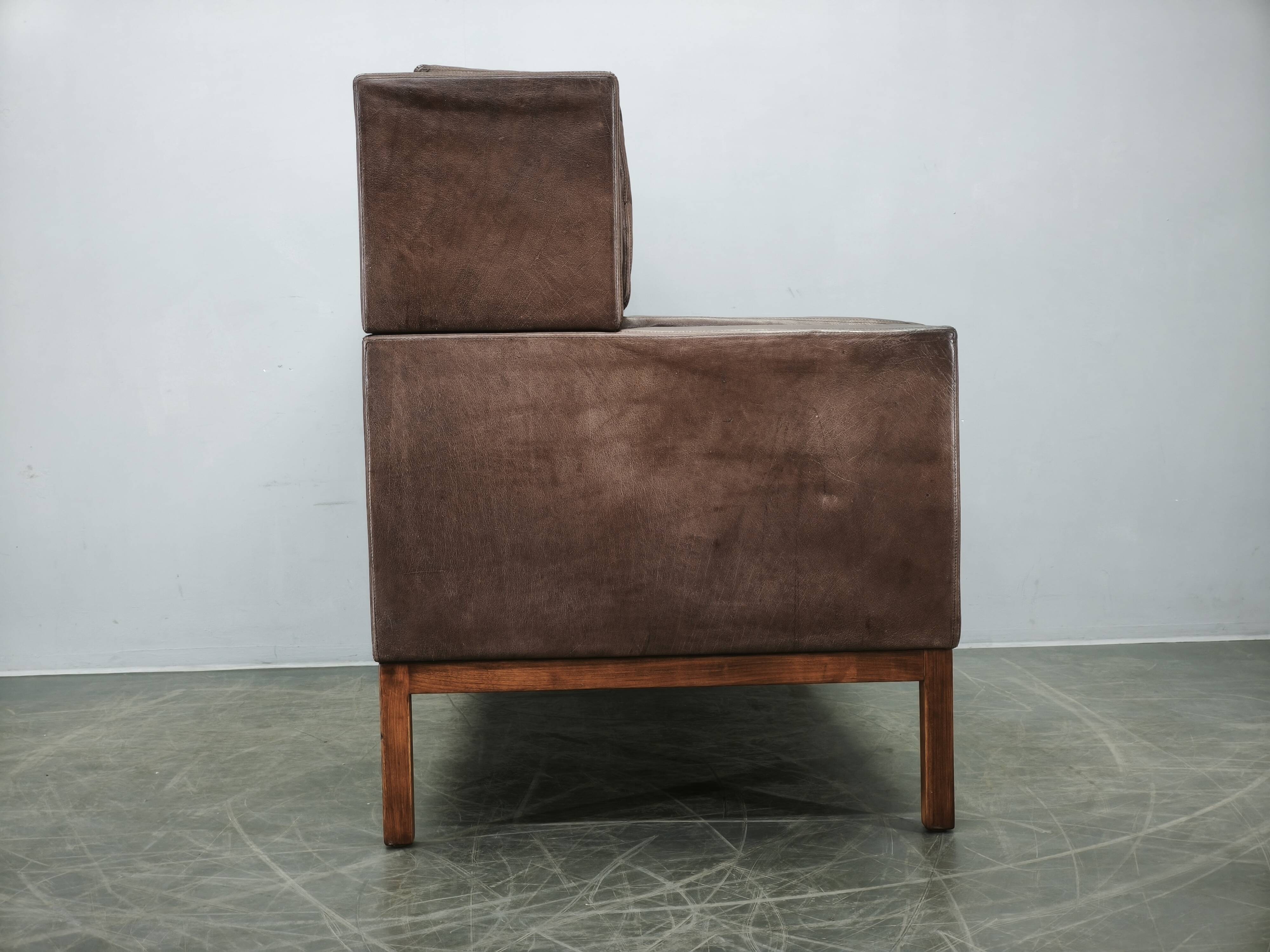 JK 922 Wagon Leather Sofa by Jørgen Kastholm, Denmark, 1960s