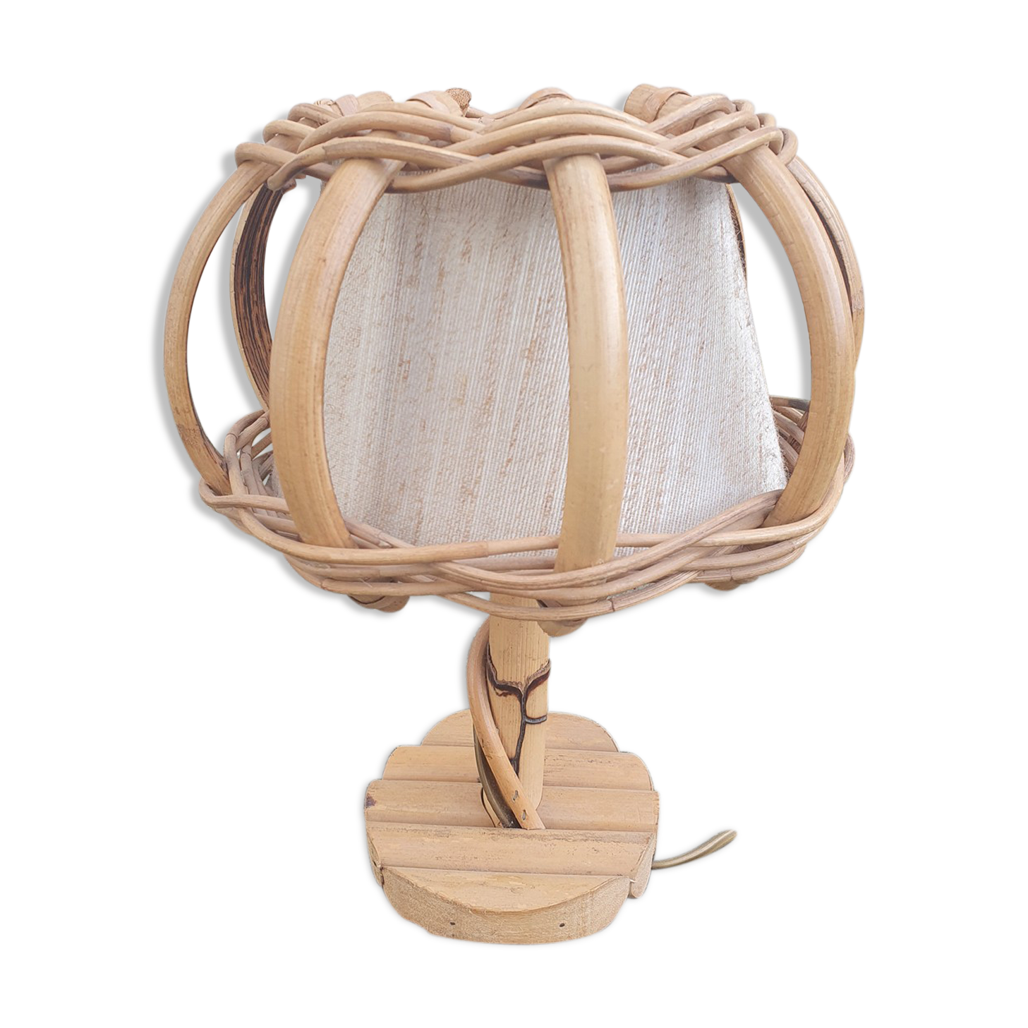 Table lamp, bamboo and rattan, vintage, 60