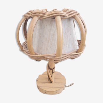 Table lamp, bamboo and rattan, vintage, 60