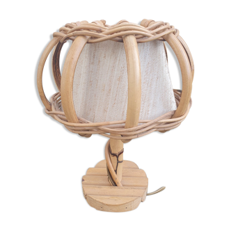 Table lamp, bamboo and rattan, vintage, 60