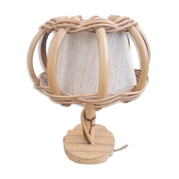 Table lamp, bamboo and rattan, vintage, 60