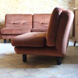 Steiner living room in brown velvet, 1970