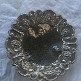 Hammered metal fruit cup vintage floral pattern