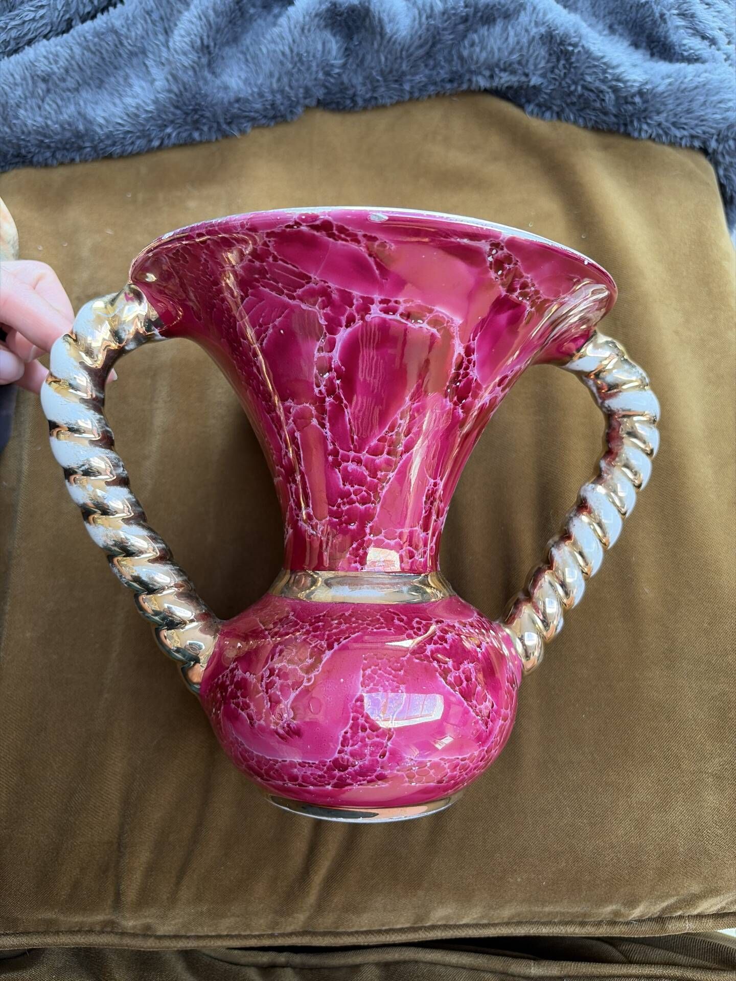 Twisted vase Vallauris rose gold vintage