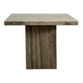 Mid-Century Modern Side Table in Travertine, Decorative Piece, Urban Wabi Style