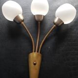Wall light triple brass vintage