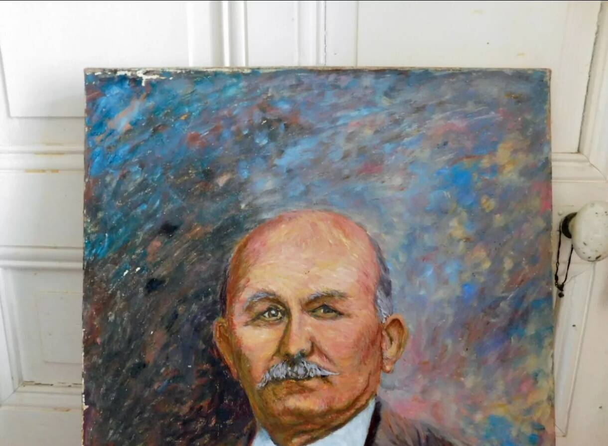 Anonymous portrait of a pensioner oil on canvas