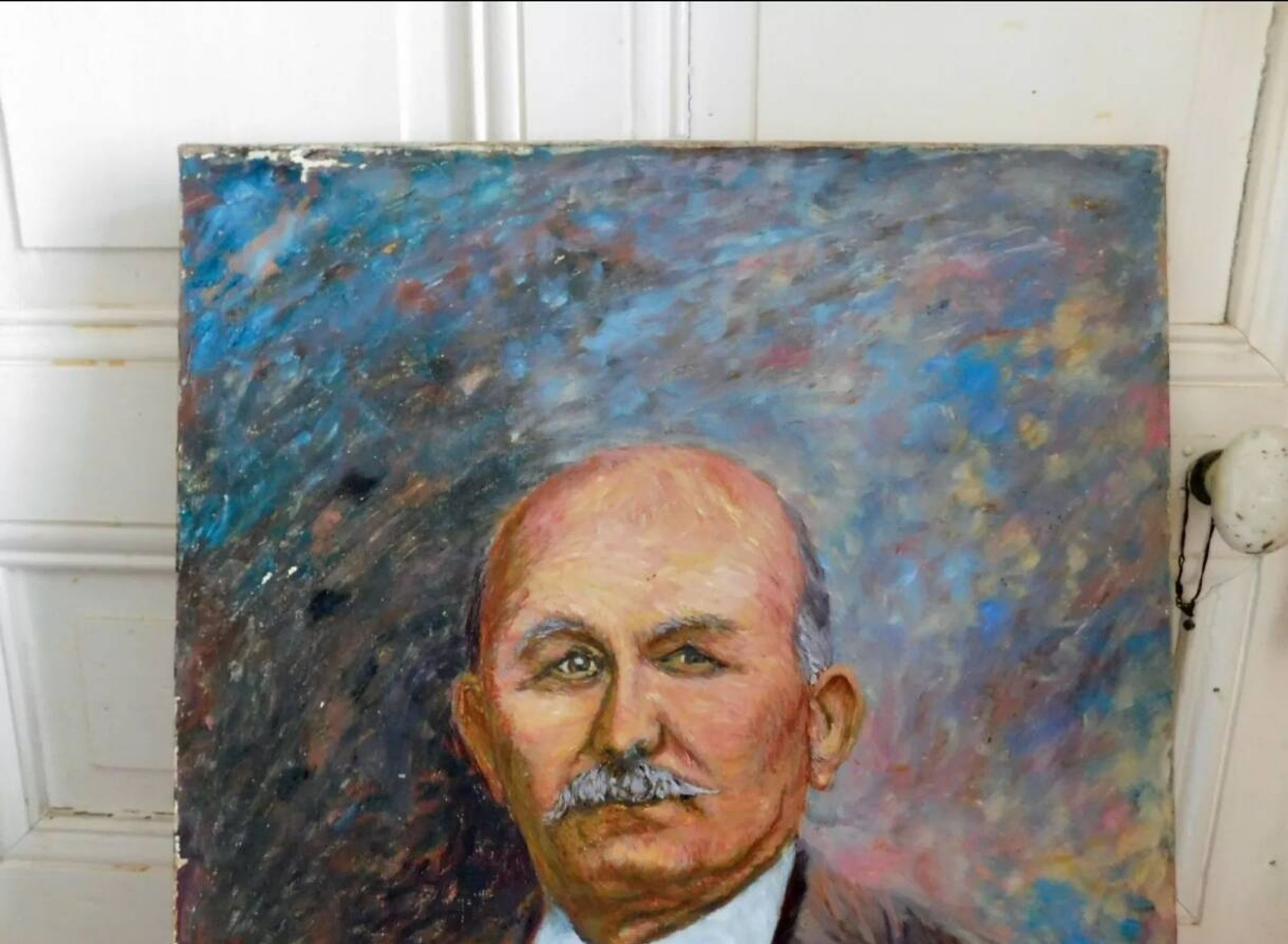 Anonymous portrait of a pensioner oil on canvas