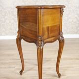 Rococo Nightstand in Walnut with Marble Top