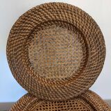 Set of 7 presentation plates in wicker rattan cannage