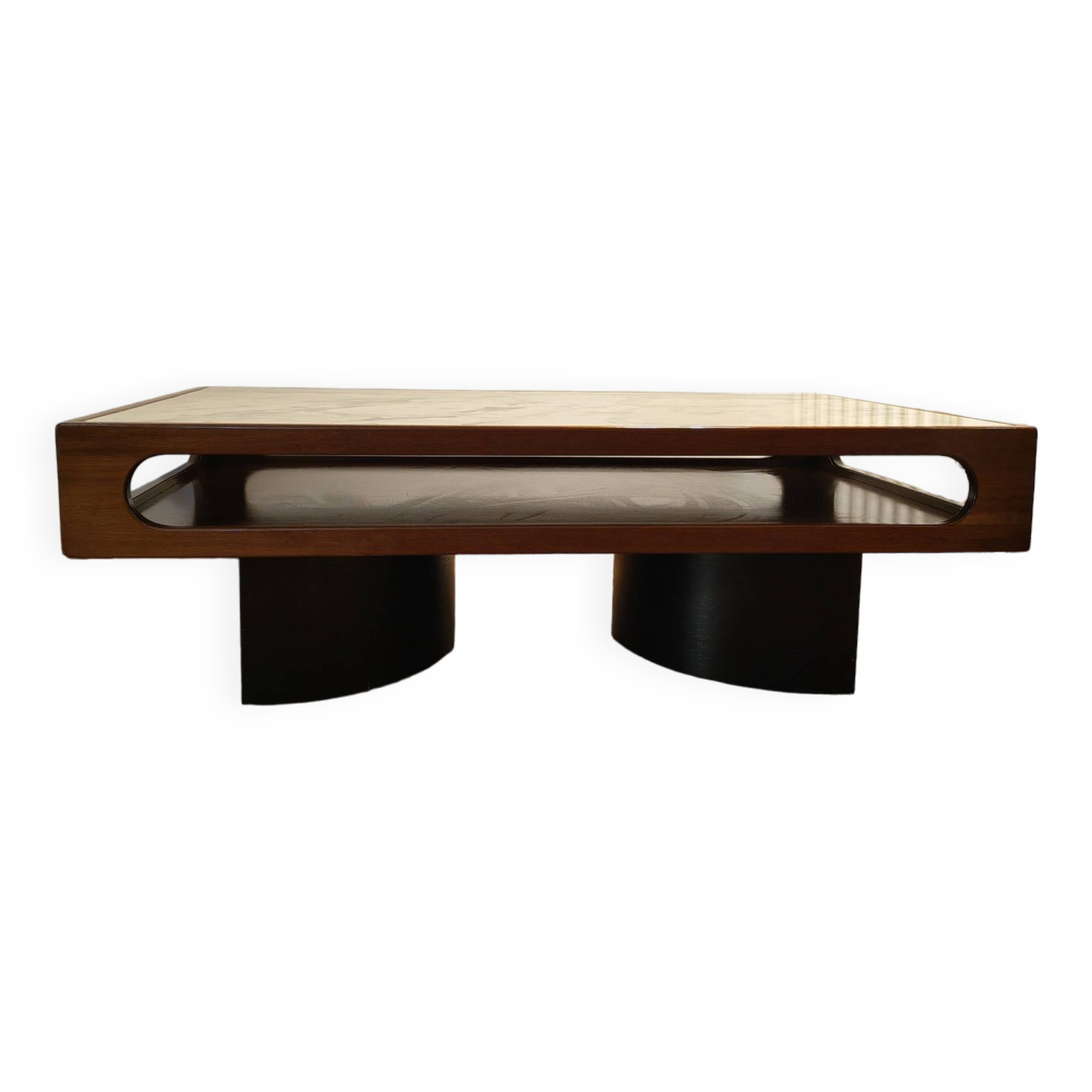 Danish coffee table from the 70s in teak and marble