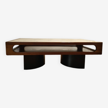 Danish coffee table from the 70s in teak and marble