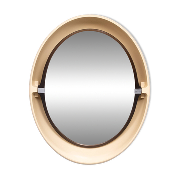 Miroir ovale pivotant Space Ace Allibert, années 1970
