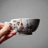 Sarreguemines tea service - Kyoto - antique 5 cups 6 saucers in Japanese style