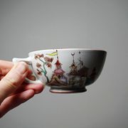 Sarreguemines tea service - Kyoto - antique 5 cups 6 saucers in Japanese style