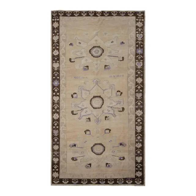 1970s Vintage Turkish Handmade Wool Orange Oversized Area Rug 175x330