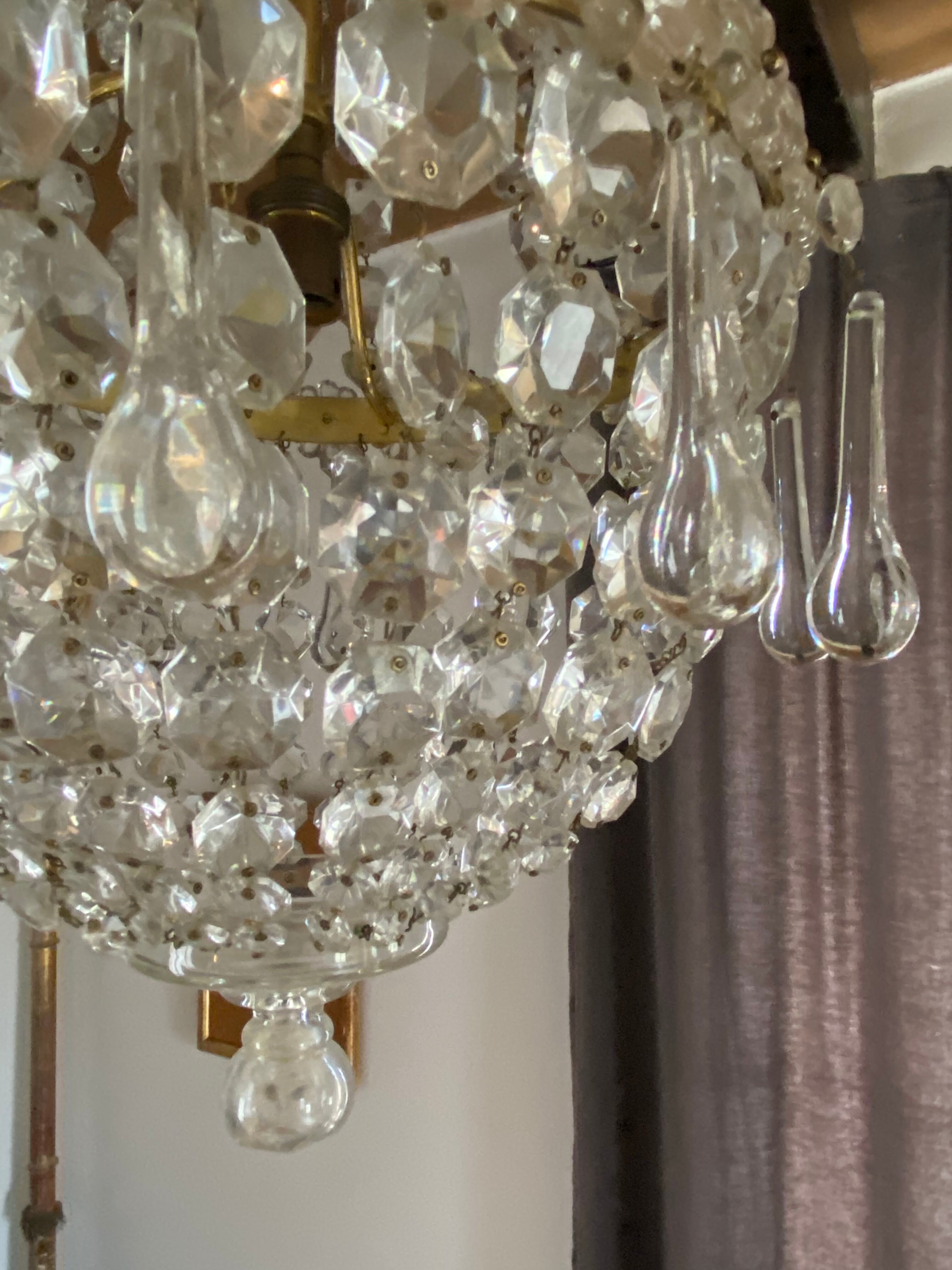 Bohemian crystal hot air balloon chandelier
