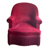 Fauteuil crapaud velours bordeaux