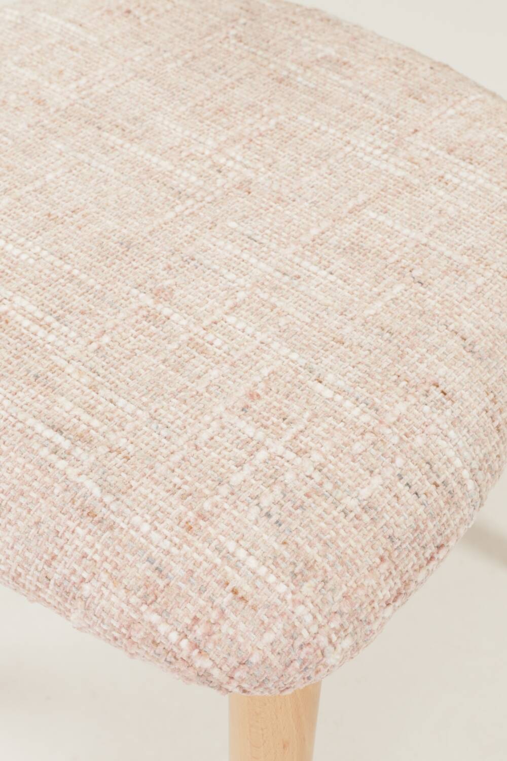 Dining Chairs Set of 6 Pink Soft Fabric Scandinavian design Natural wo