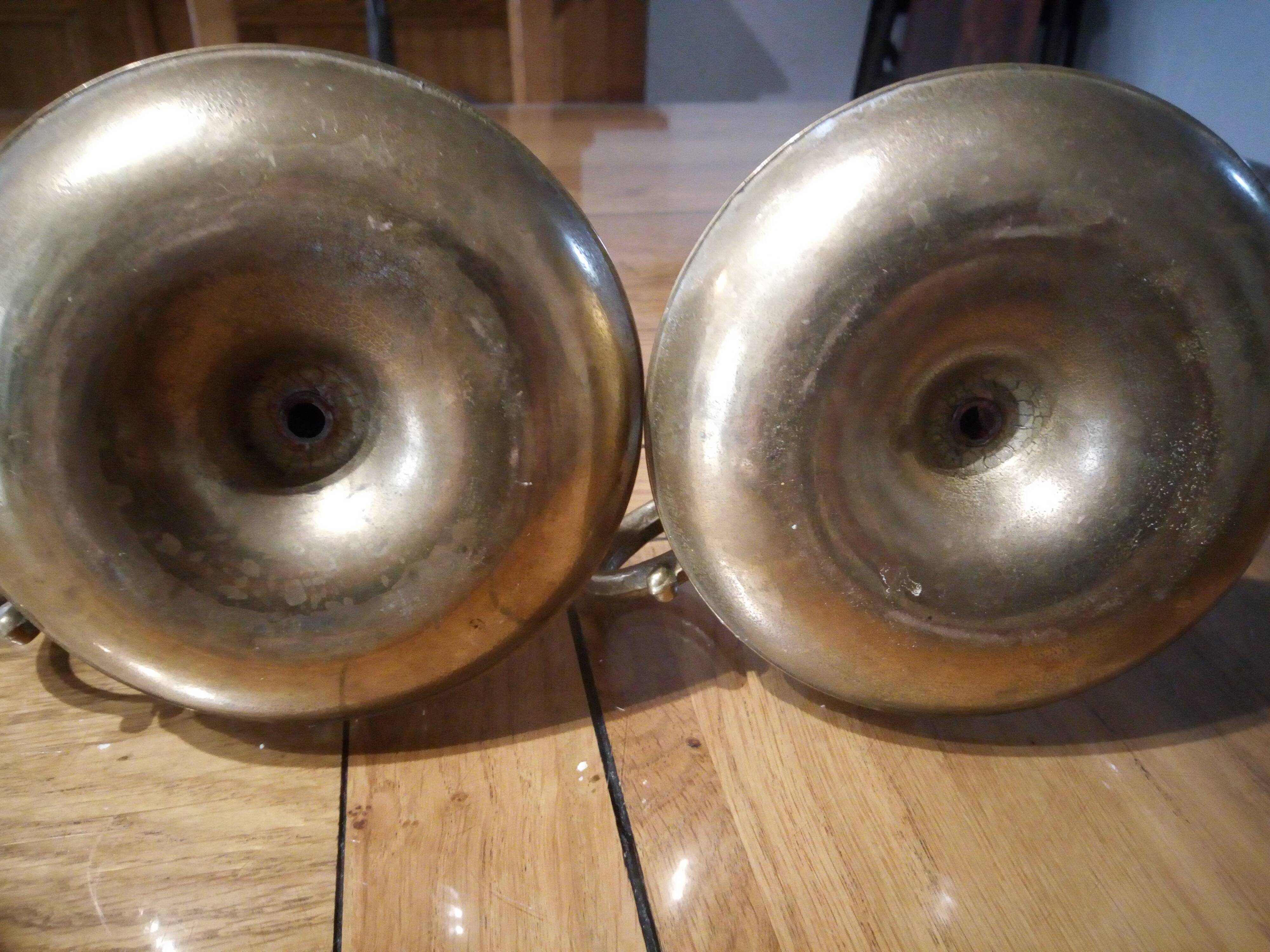 Pair of candlesticks brass