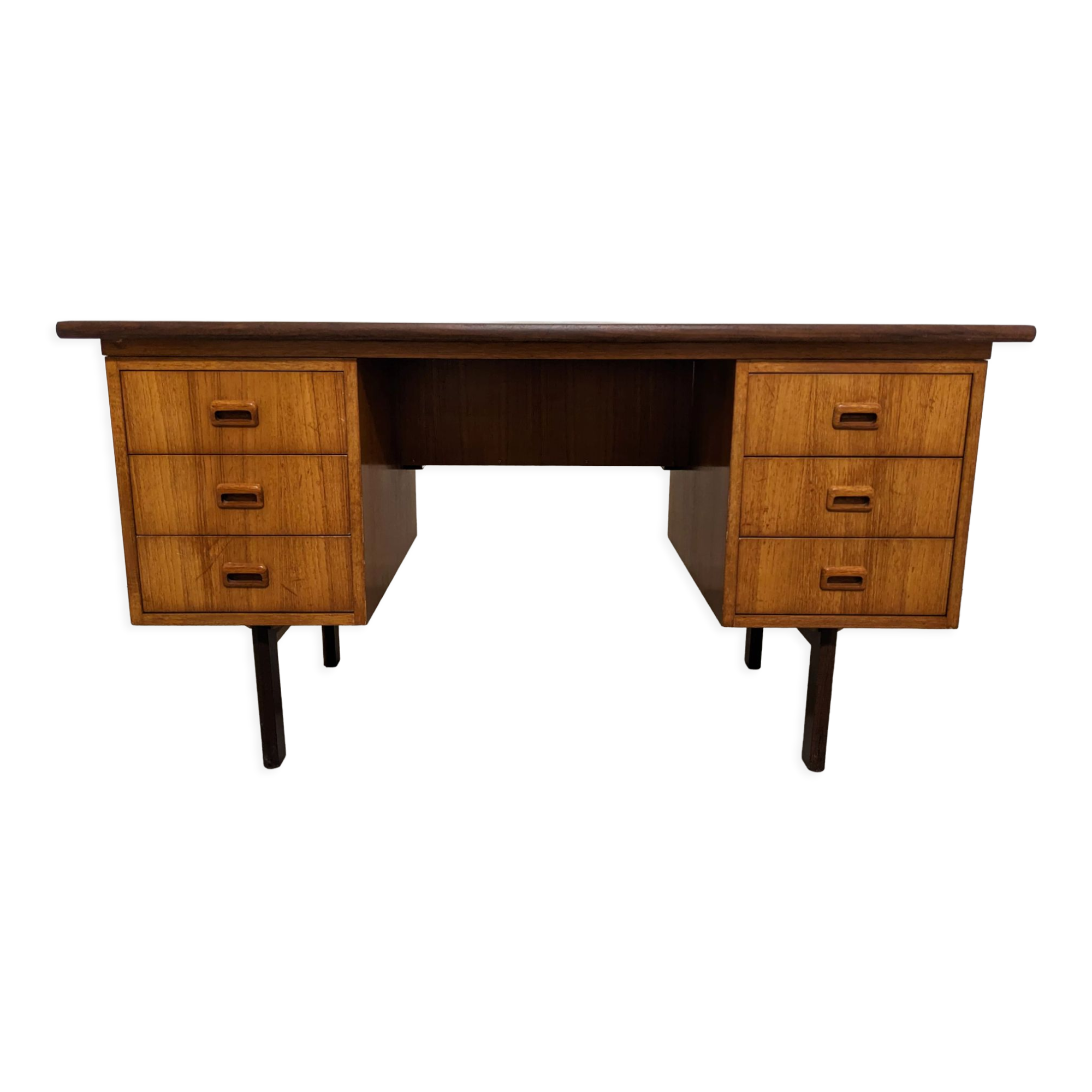Scandinavian double-sided teak desk from the 50s/60s