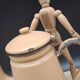 Cafetière émaillée beige