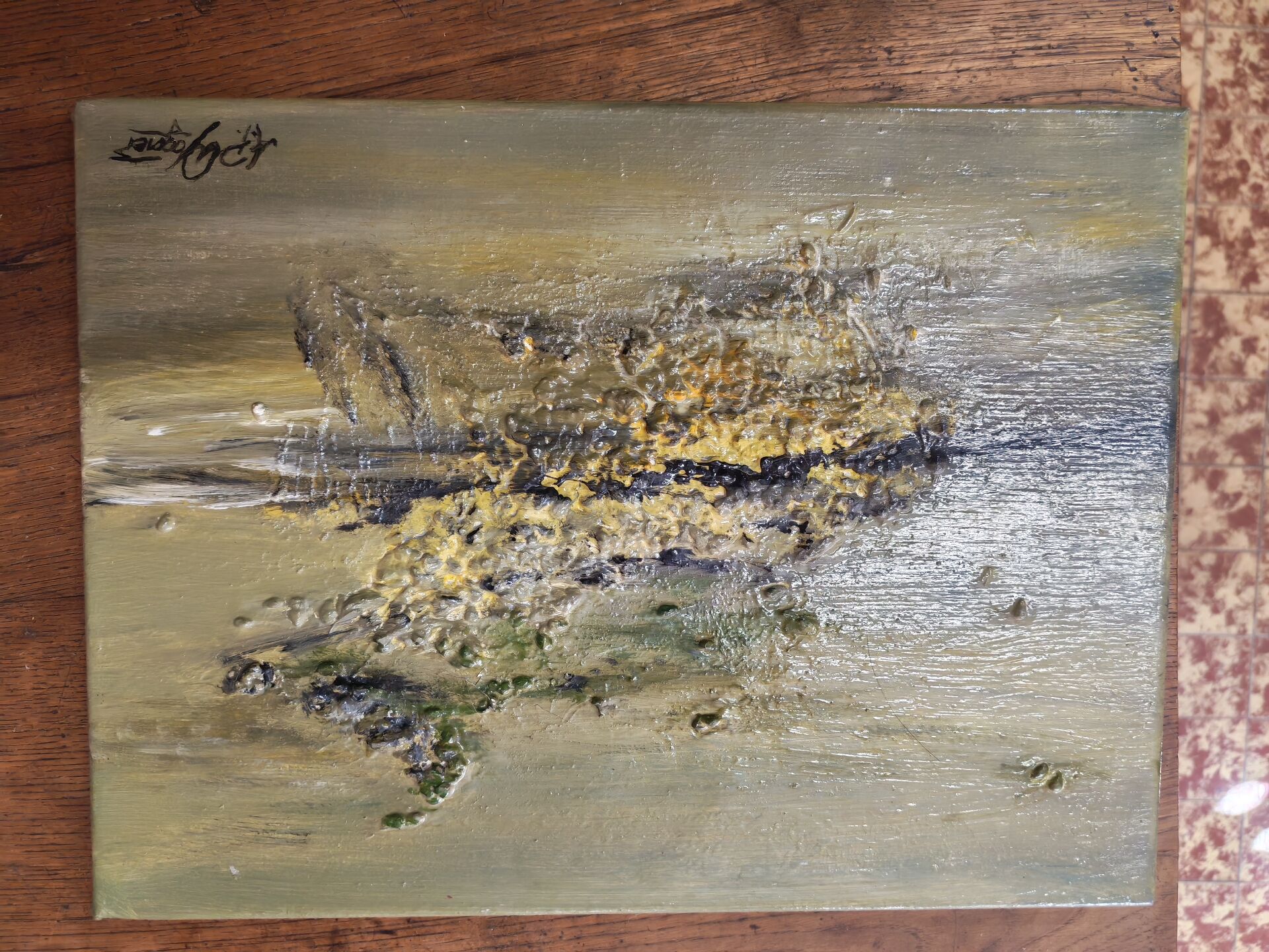Huile sur toile style abstrait