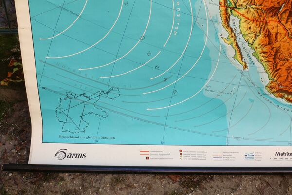 Carte murale de géographie allemande