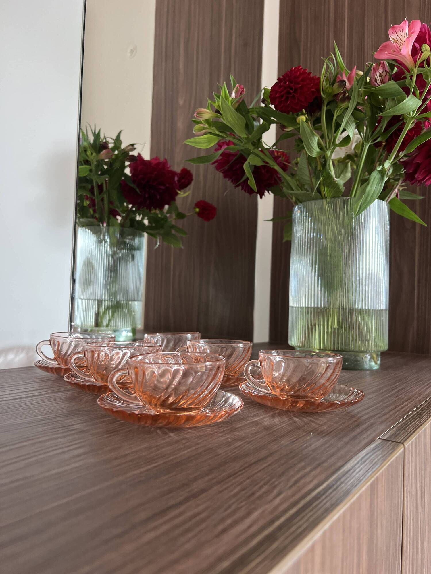 Arcoroc rose cup service 6
