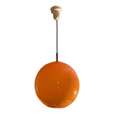 Lustre boule orange, suspension vintage, des année 70
