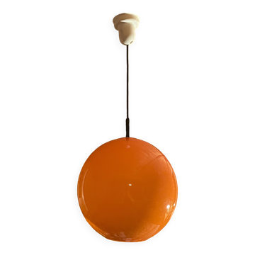 Orange ball chandelier, vintage pendant light, from the 70s