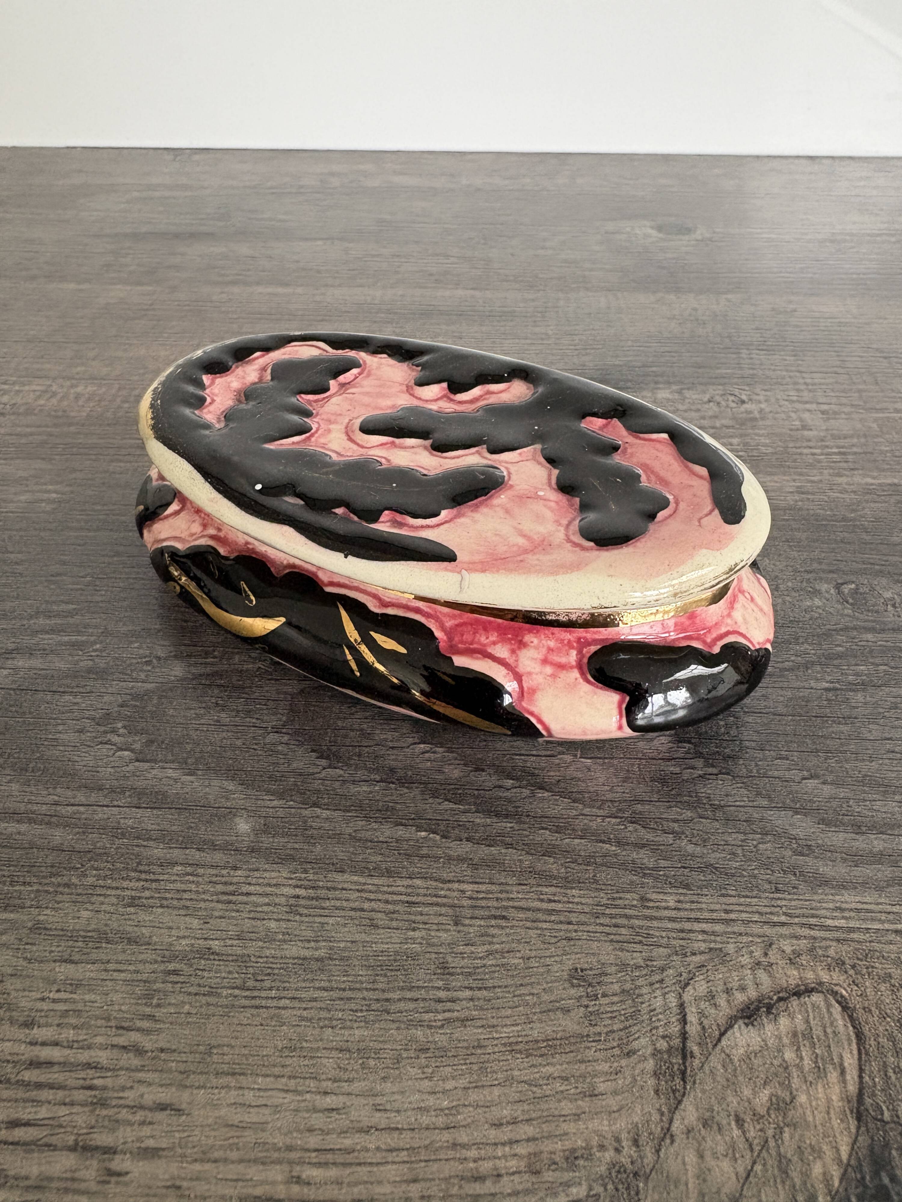 Vintage Jewellery Box Monaco Gold Pink