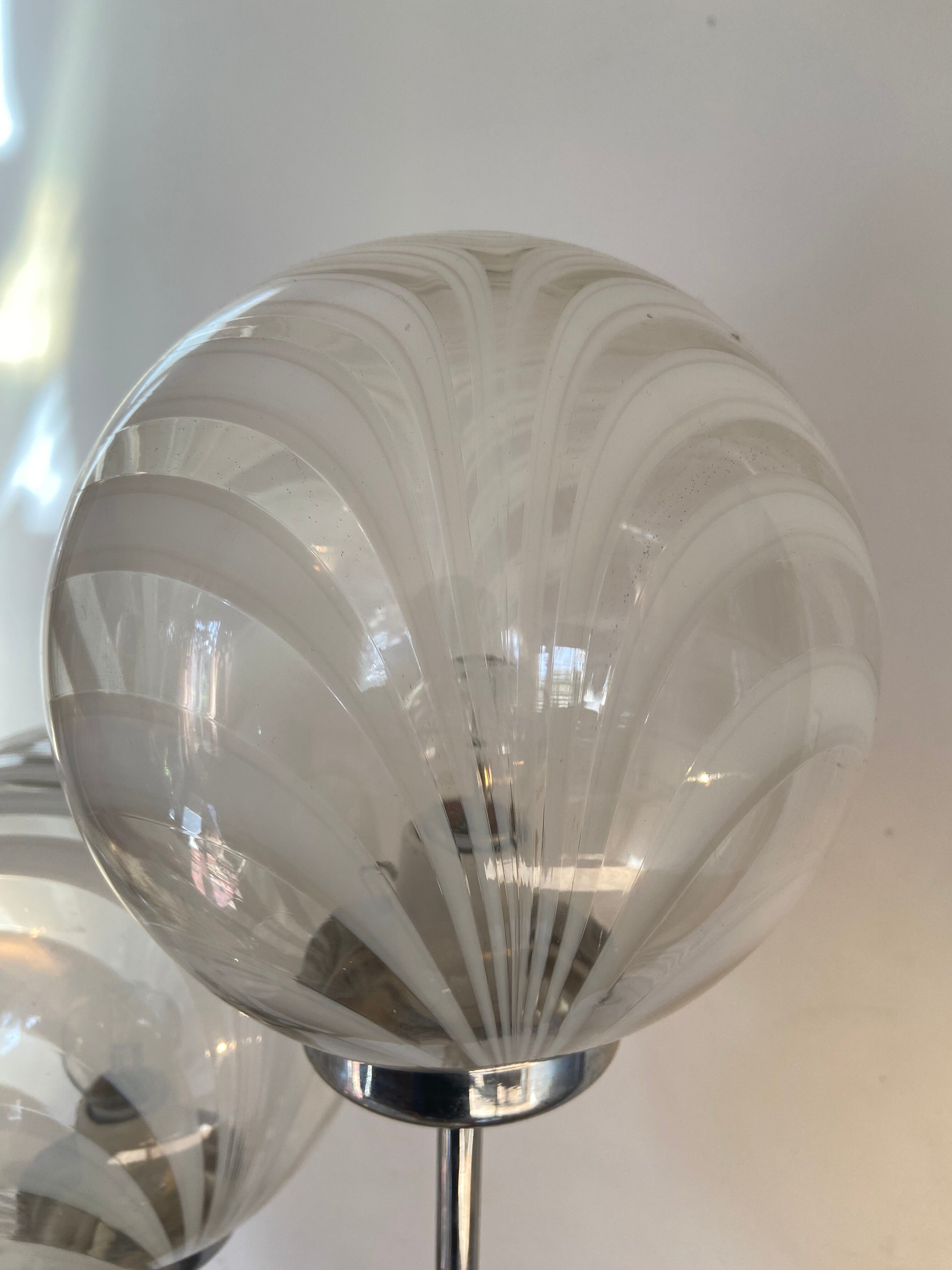 Waterfall floor lamp 5 globes Marinha Grande factory 70s