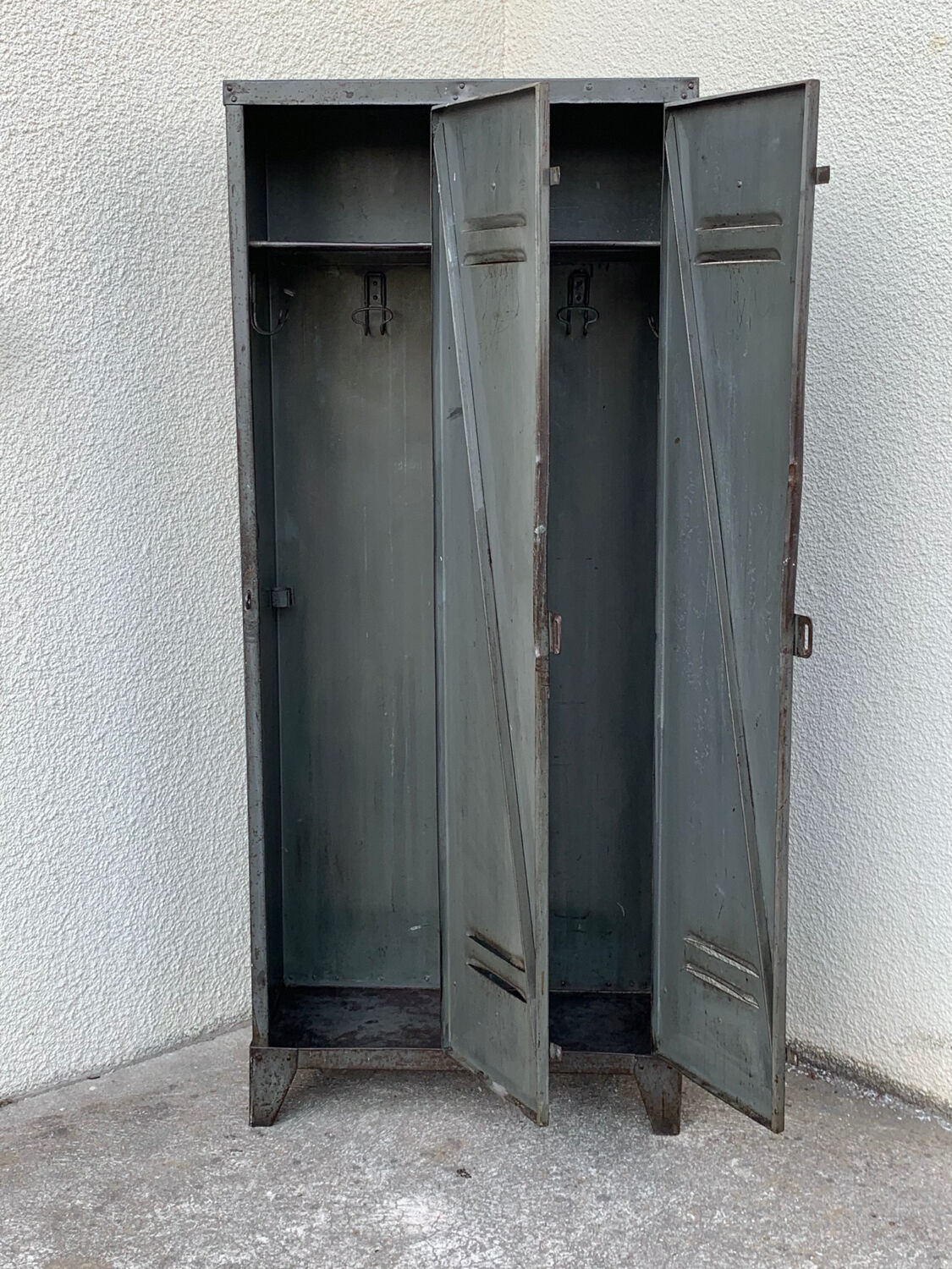 1940s industrial workshop locker room