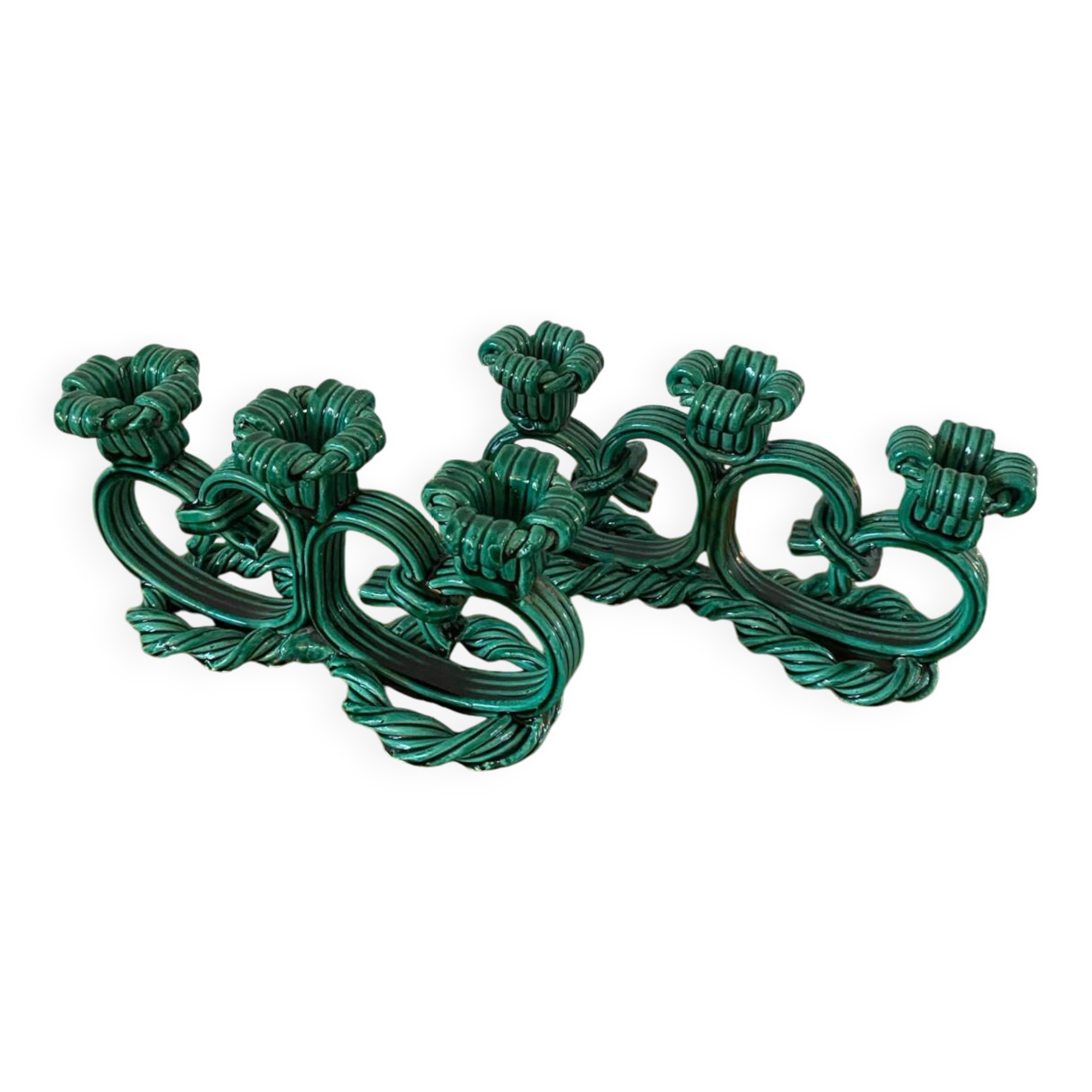 Vallauris 1950 barbotine candlesticks