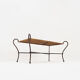 Vintage coffee table in wrought iron and woven rattan - 1970s