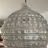 Vintage pendant light from the 70s in molded glass