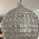 Vintage pendant light from the 70s in molded glass