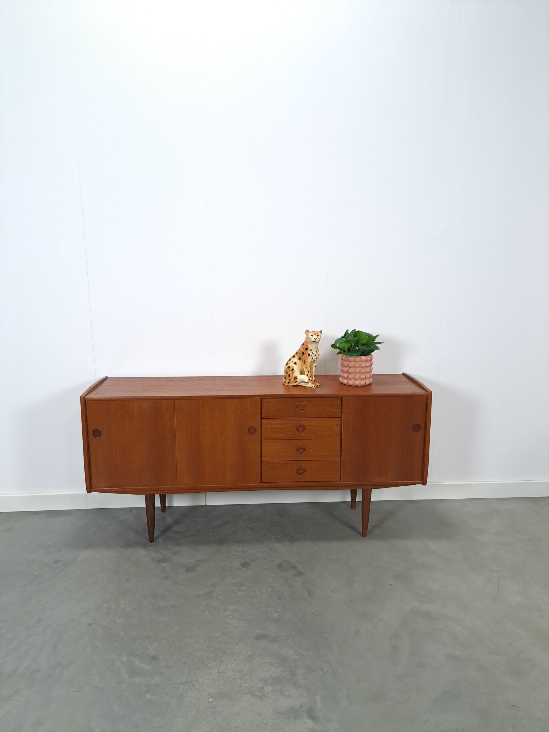 Teak veneer sideboard with drawers from Sweden