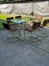 Italian brass dining set with table and chairs, 1970s, set of 7